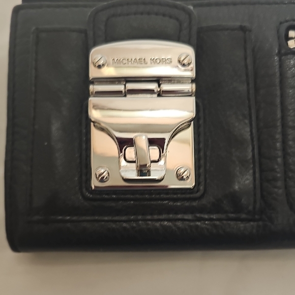 Michael Kors Black Wallet with Silver Hardware - Picture 2 of 8